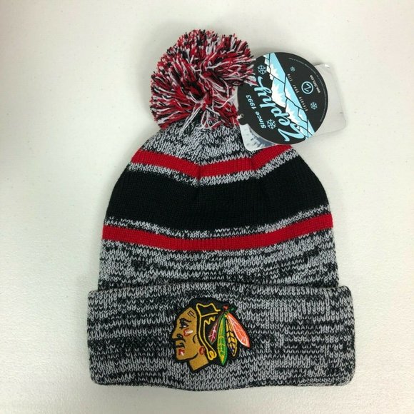 Zephyr Other - Chicago Blackhawks Zephyr NHL Logo Embroidered Beanie Knit Hat Hockey Gray Black